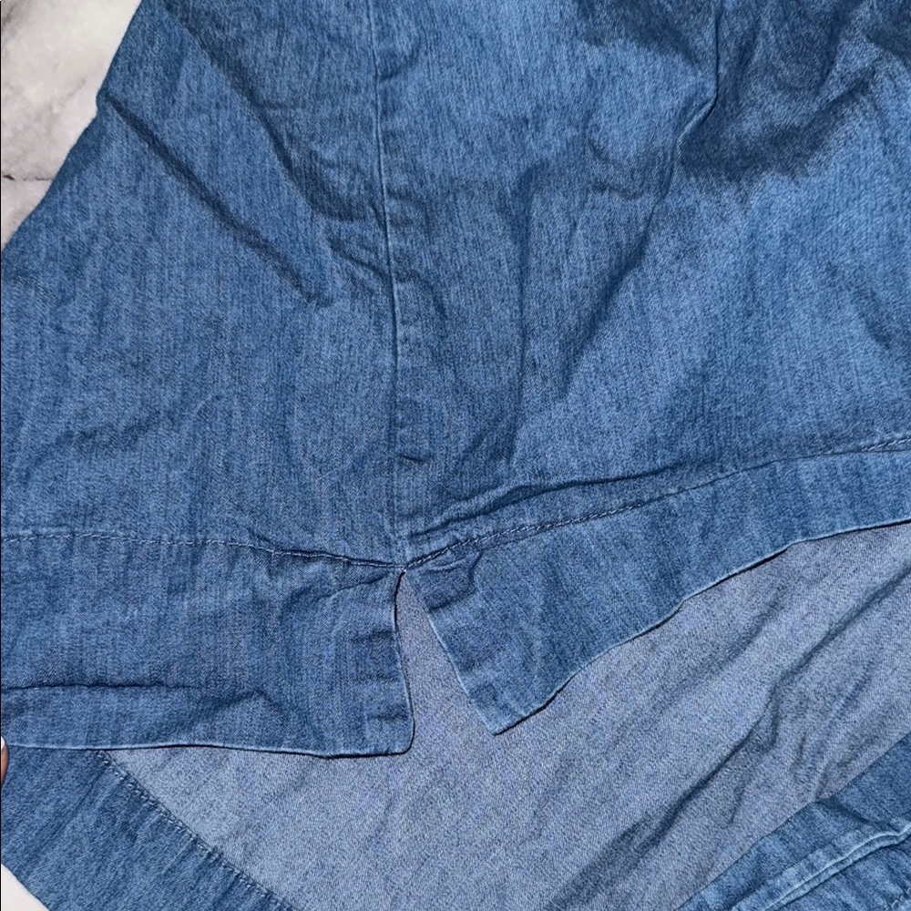 Jcrew Crewcuts Blue Denim Ruffle sleeves Dress Size 6 - Picture 4 of 6